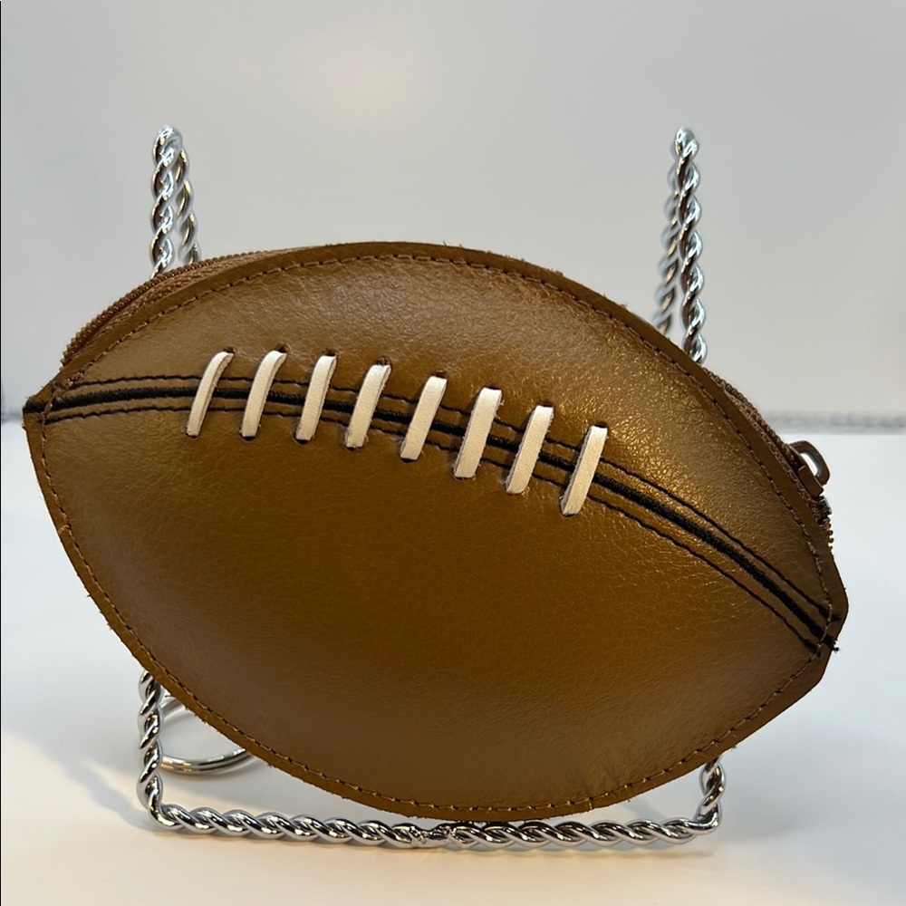 Rolf''s Vintage Brown Football-Shaped Leather Coin Purse